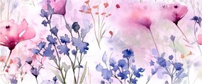 Obraz - Akvarelová lúka (120x50 cm)