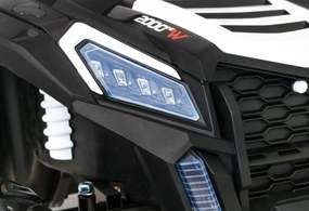 Ramiz Silná pretekárska štvorkolka pre 2 deti Biela + Bezkartáčový motor + Nafukovacie kolesá + LED zvuk