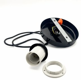 Luster na lanku HARMA 1xE27/15W/230V pr. 20 cm biela/čierna