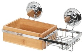 Bambusový nástenný košík s miskou na mydlo Compactor Spa