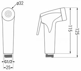 Bidetová spŕška rukoväť MEXEN R-76 grafitová