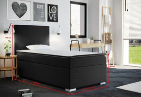 Čalúnená posteľ boxspring ICON + topper, 90x200, sawana pik honey 05, ľavá