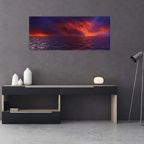 Obraz mora s vtákmi (120x50 cm)