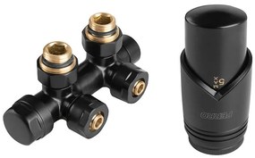 Termostatická zostava uhlová čierna