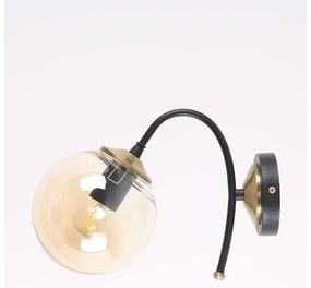 Okrovožlto-čierne nástenné svietidlo ø 15 cm Yoyo – Squid Lighting