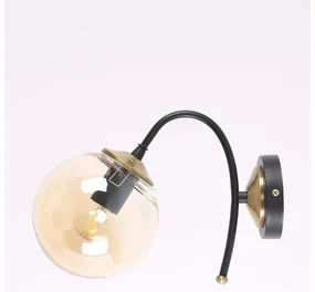 Okrovožlto-čierne nástenné svietidlo ø 15 cm Yoyo – Squid Lighting