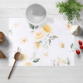 Biante Teflónové prestieranie na stôl TF-043 Žlté ruže na bielom 30x40 cm
