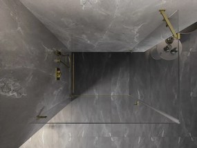 Mexen Lunar-B, výklopný sprchový kút ľavý 80 x 70 cm, 8mm číre sklo, zlatý kartáčovaný - 832-080-070-55-00-L