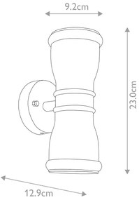 Elstead GZH-MALV - LED Vonkajšie nástenné svietidlo MALVERN 2xGU10/7W/230V IP44