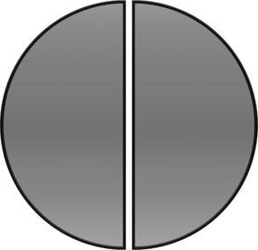 Sada dvoch zrkadiel Hilda polovica kolesa v čiernom ráme Mdf Slim Fi 200 cm