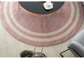 Okrúhly koberec HAMPTON Rám ružová Veľkosť: kruh 140 cm