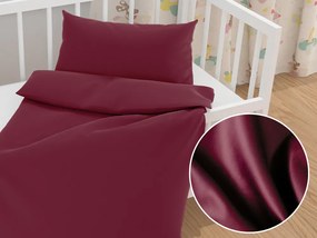 Biante Detské saténové posteľné obliečky do postieľky ST-004 Vínové Do postieľky 90x140 a 40x60 cm