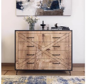 Asir Komoda COMFORT 100x80 cm hnedá/čierna 854KLN3401