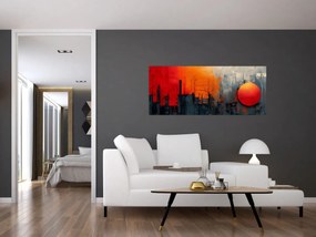 Obraz - Abstraktná maľba mesta (120x50 cm)