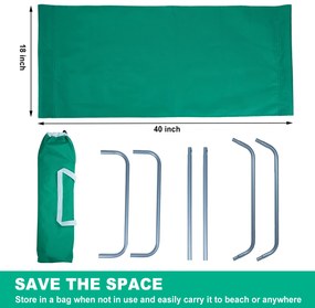 Skladacie plážové ležadlo SAND, zelené