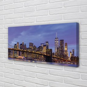 Obraz na plátne Sunset bridge river 140x70 cm