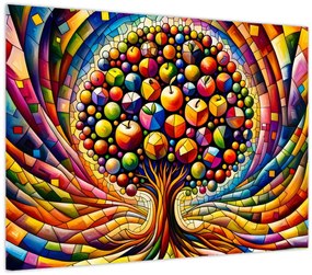 Obraz – Farebný strom s jablkami (70x50 cm)