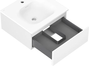 Mexen Orio, kúpeľňová skrinka 50 cm s umývadlom Vela, 1 zásuvka, biela matná, 91A10-05023-1-BF01-W23M01
