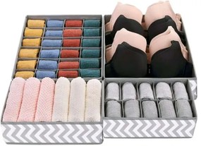 Sada štyroch organizérov SKUFF sivá / biela (4 ks)