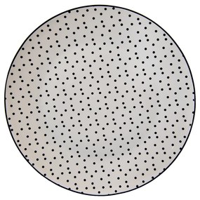Porcelánový jedálenský tanier s čiernymi bodkami Black Dot - Ø 26*2 cm