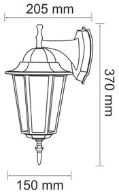 Vonkajšie nástenné svietidlo 1xE27/20W/230V IP43 patina