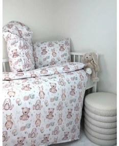 Posteľná obliečka do postieľky Miracle 90x130 / 45x65 cm – 100% bavlna, plyšové zajačiky, zips