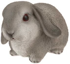 Záhradná figúrka z polyresinu Bunny, 16 cm, sivá
