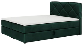 Manželská posteľ Boxspring 180x200 cm Karum (tmavozelená) (s roštom a matracom). Vlastná spoľahlivá doprava až k Vám domov. 1007786