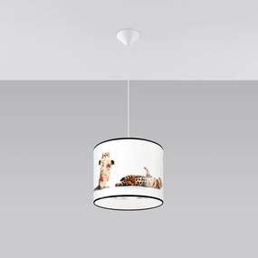 Detské závesné svietidlo Kitty, 1x plastové tienidlo so vzorom, (fi 30 cm)