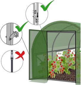 Záhradný fóliovník s pevnými dverami, 400 x 250 x 200 cm