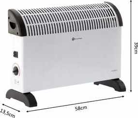 Konvektorový ohrievač 2000 W, 58 x 13,5 x 39 cm