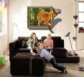 Veselá Stena Samolepka na stenu na stenu Tiger v obraze