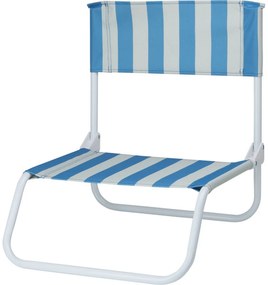 Skladacia plážová stolička Stripes, 65 x 44 x 19 cm, modrá