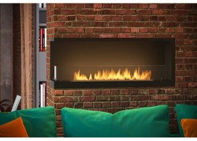InFire - Rohový BIO krb 110x45 cm 3kW čierna