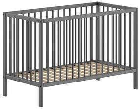 Antracitová postieľka z borovicového dreva 60x120 cm DINO – Vipack