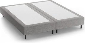 Sivá čalúnená dvojlôžková posteľ bez čela 160x200 cm Whale – Micadoni