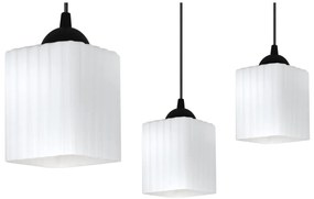 Závesné svietidlo Riffle Square, 2x biele sklenené tienidlo, b