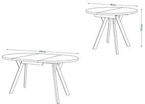 Jedálenský stôl ARTUR dub/čierna