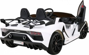 Ramiz Lamborghini SVJ DRIFT elektrické auto pre 2 deti biele + funkcia driftu + diaľkové ovládanie