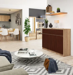 Komoda Kuwait 3D 3D (dub sonoma + wenge). Vlastná spoľahlivá doprava až k Vám domov. 1117163