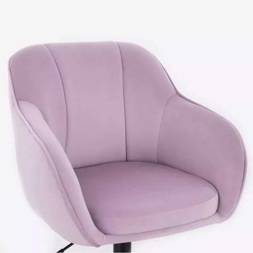 LuxuryForm DESIGN Stolička AVOLA VELUR na čiernej podstave s kolieskami - levanduľa