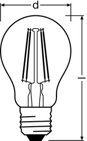 LED žiarovka E27 A60 7W = 60W 806lm 4000K Neutrálne 300° vlákno OSRAM