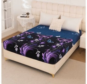 Plachta mikroplyš VIOLET BUTTERFLY 200x200 cm tmavomodré