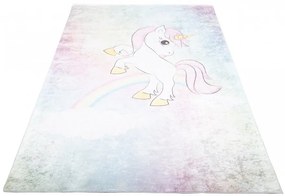 Farebný detský koberec s motívom jednorožca Šírka: 80 cm | Dĺžka: 150 cm