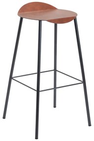 Koňakovohnedá kožená barová stolička Flamingo Bull – LIND DNA
