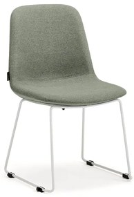Stolička LANGLEY, nízky sedák, lyžinová podnož, biela/zelenošedá