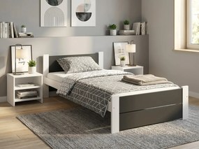 Posteľ IKAROS DOUBLE 80 x 200 cm, antracit/biela Rošt: Bez roštu, Matrac: Matrac DELUXE 10 cm