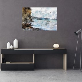 Obraz - Útes, akvarel (90x60 cm)