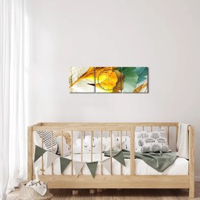 Obraz - Listy (s hodinami) (90x30 cm)