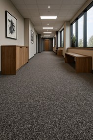 Timzo, Koberec metráž Mammut 8028 charcoal, na mieru, šíře 4m, šedá, ab (mriežka), chodba / predsieň